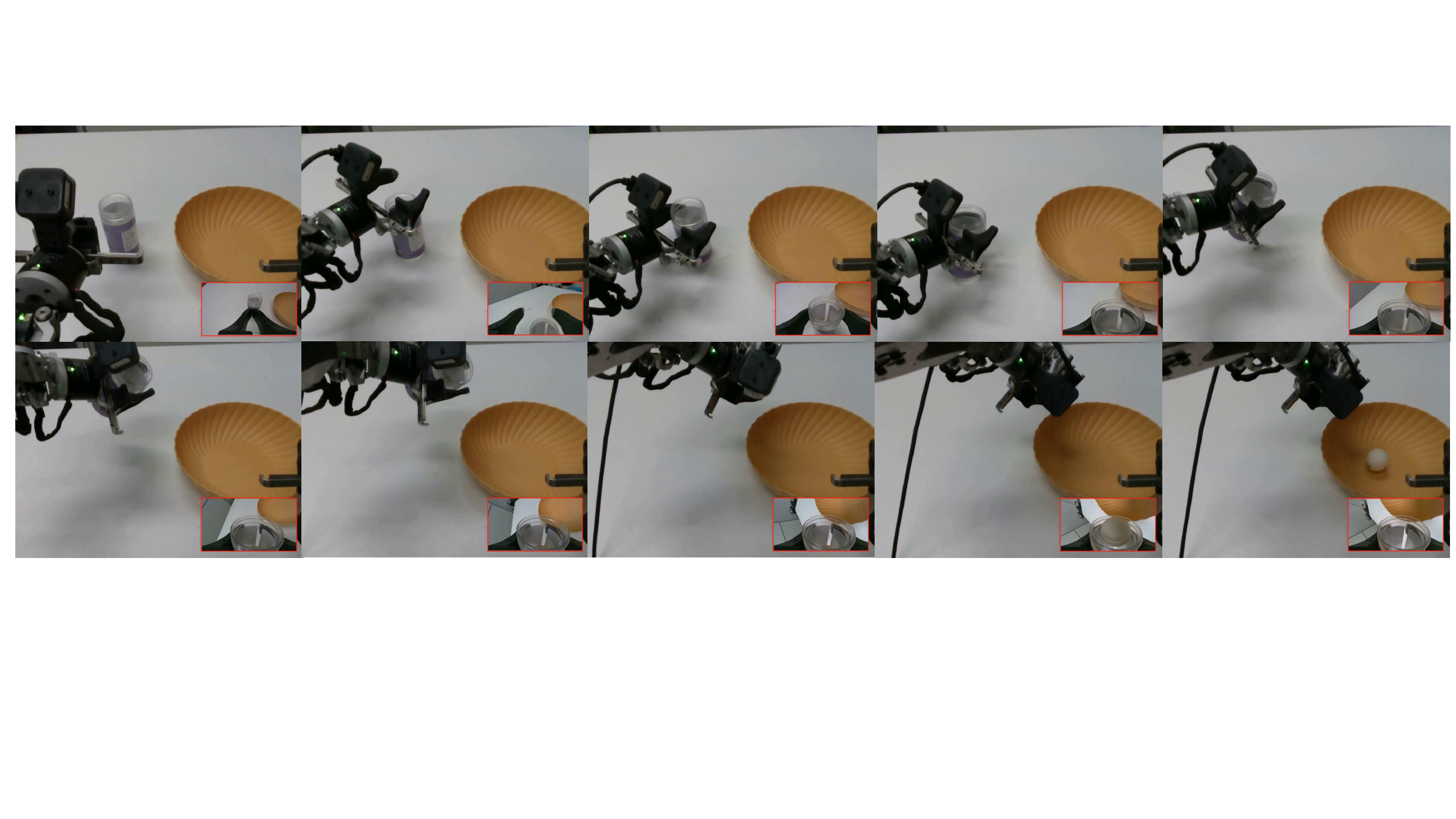 Ball pouring task key frames